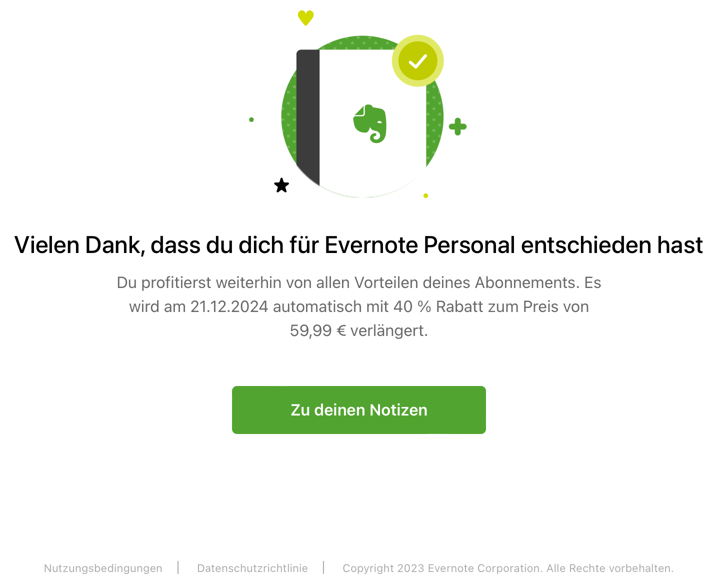 Evernote Personal Abo 40 % günstiger